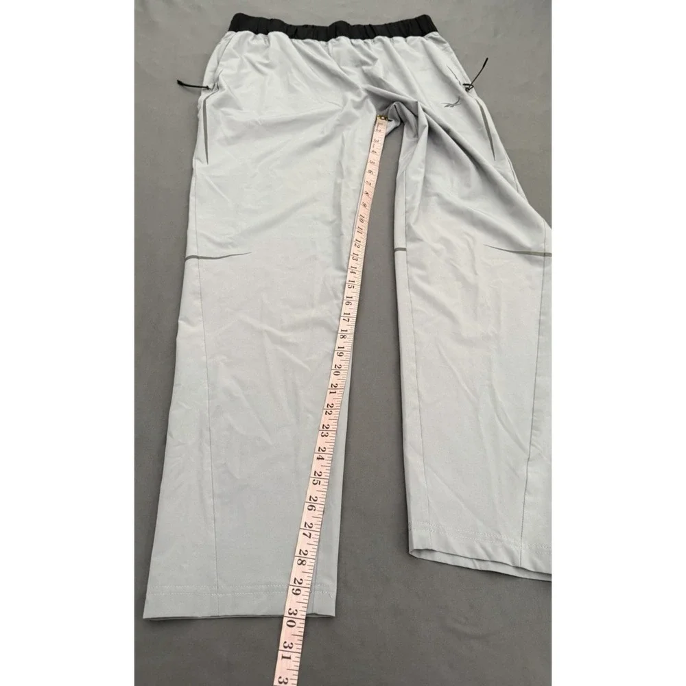 Reebok Track Pants‎ Mens Size Large Gray Running Athletic Woven Lightweight